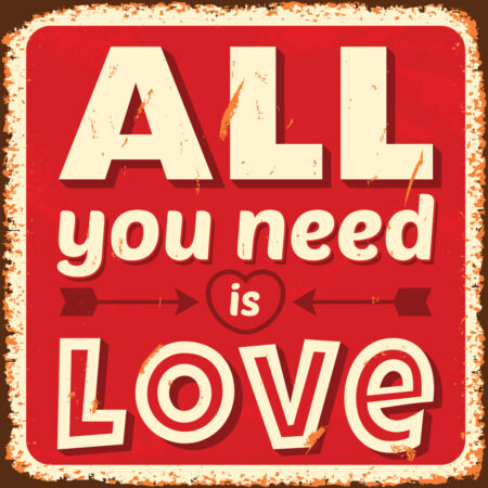 Πίνακας ALL YOU NEED IS LOVE - Typography και Χαρτες Sticky 4