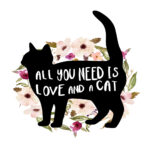 Πίνακας σε καμβά ALL YOU NEED IS LOVE AND A CAT