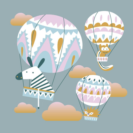 Πίνακας ANIMALS AND BALLOONS - Παιδικοι και set Sticky 4