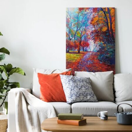 Πινακας σε καμβά AUTUMN LANDSCAPE PAINTING - Δασος