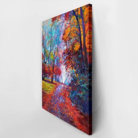Πινακας σε καμβά AUTUMN LANDSCAPE PAINTING - Δασος Sticky 3