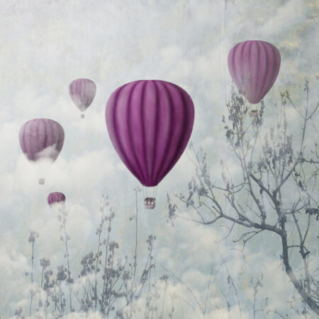 Πίνακας σε καμβά BALLOONS IN THE CLOUDS - Αεροπλανα - Εναερια Sticky 5