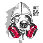 Πίνακας σε καμβά BASSET HOUND DOG HOOD