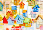 Πινακας σε καμβά BIRD HOUSES