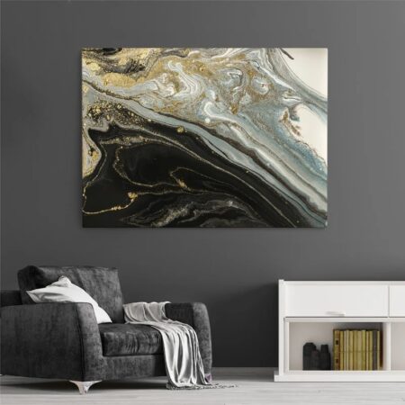 Πινακας σε καμβά BLACK AND GOLD ABSTRACT - Αφηρημενα και Abstract