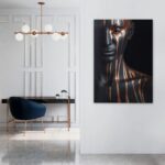 Πινακας σε καμβά BLACK & BRONZE FACE