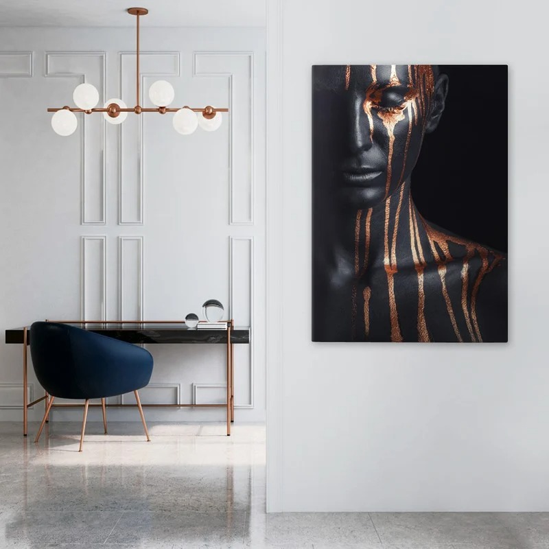 Πινακας σε καμβά BLACK & BRONZE FACE