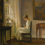 Πίνακας CARL HOLSOE INTERIOR WITH A WOMAN READING