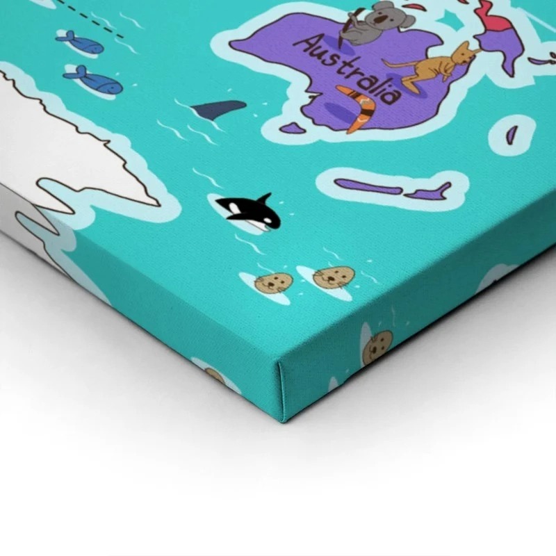 Πινακας σε καμβά COLOR ILLUSTRATION WORLD MAP