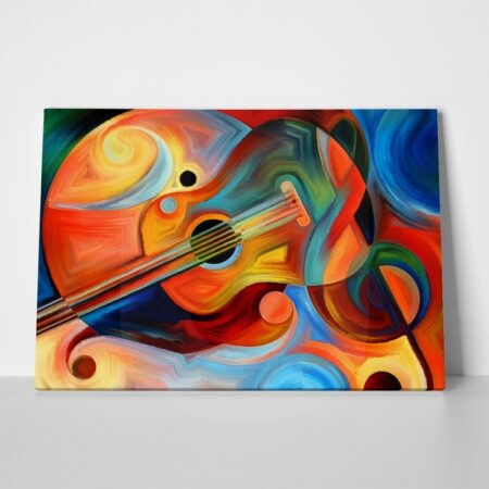Πινακας σε καμβά COLOURFUL ABSTRACT GUITARS - Κιθαρα