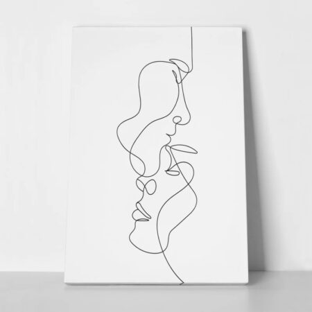 OUTLET Πινακας σε καμβά COUPLE LINE DRAWING 50cm x 80cm - OUTLET Sticky 1