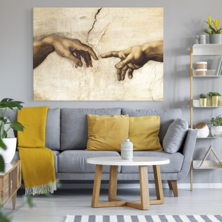 OUTLET Πίνακας σε καμβά MICHELANGELO - CREATION HANDS 120cm x 80cm - OUTLET