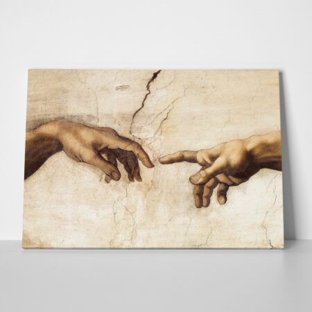 OUTLET Πίνακας σε καμβά MICHELANGELO - CREATION HANDS 120cm x 80cm - OUTLET Sticky 1