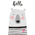 Πίνακας σε καμβά CUTE CARD HAND DRAWN BEAR