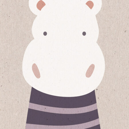 Πινακας σε καμβά CUTE HIPPO 2 - Παιδικοι και set Sticky 4