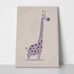 Πινακας σε καμβά PURPLE CUTE GIRAFFE