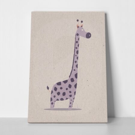 Πινακας σε καμβά PURPLE CUTE GIRAFFE - Παιδικοι και set Sticky 1