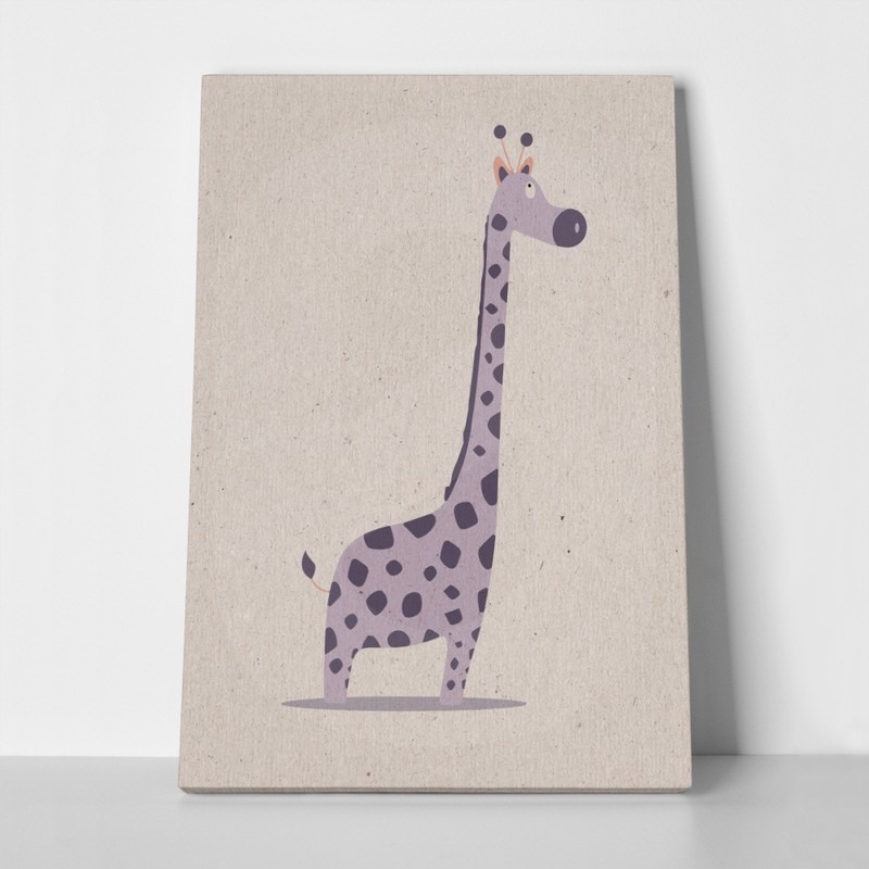 Πινακας σε καμβά PURPLE CUTE GIRAFFE