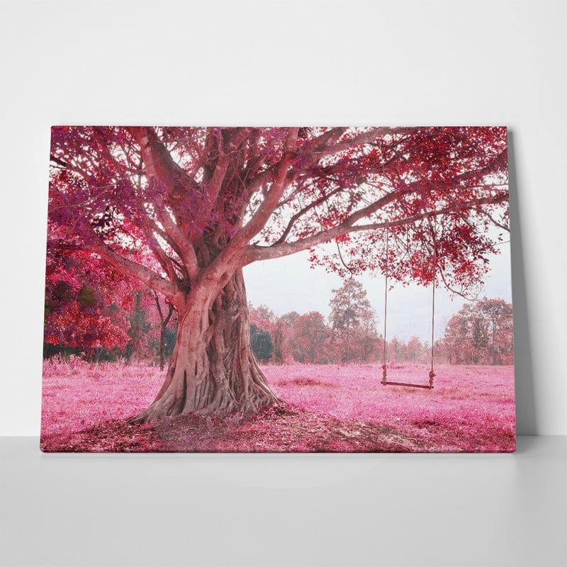 Πινακας σε καμβά FANTASTIC SWING ON TREE PINK