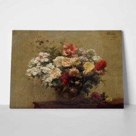 Πινακας σε καμβά FANTIN LATOUR - SUMMER FLOWERS - Αντιγραφα ζωγραφων Sticky 1