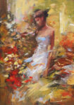 Πινακας σε καμβά FEMALE IN THE FOREST HANDMADE PAINTING