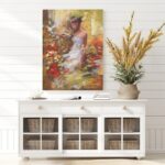 Πινακας σε καμβά FEMALE IN THE FOREST HANDMADE PAINTING
