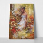 Πινακας σε καμβά FEMALE IN THE FOREST HANDMADE PAINTING