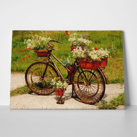 Πινακας σε καμβά FLOWERS BIKE - Ποδηλατα Sticky 2