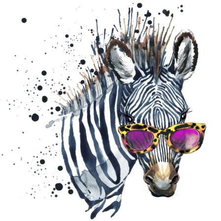 Πίνακας σε καμβά FUNNY ZEBRA SPLASH - Ζωα Sticky 4