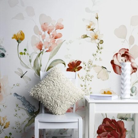 Αυτοκόλλητη Ταπετσαρία τοίχου GARDEN FLOWERS - Floral - Λουλουδια Sticky 1