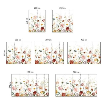 Αυτοκόλλητη Ταπετσαρία τοίχου GARDEN FLOWERS - Floral - Λουλουδια Sticky 3