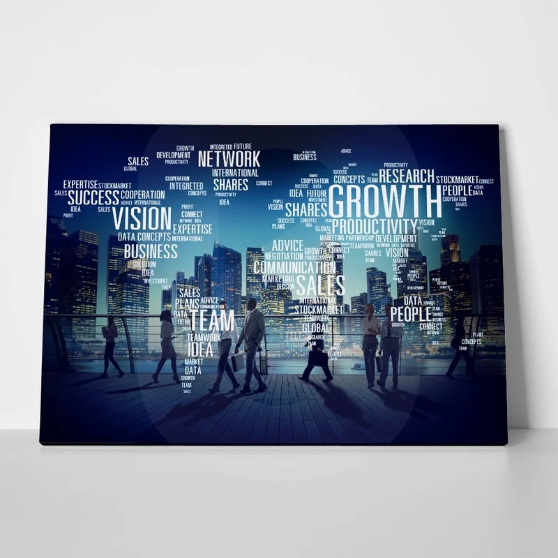 Πινακας σε καμβά GLOBAL BUSINESS PEOPLE WALKING SUCCESS
