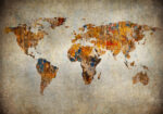 Πινακας σε καμβά GRUNGE MAP OF THE WORLD
