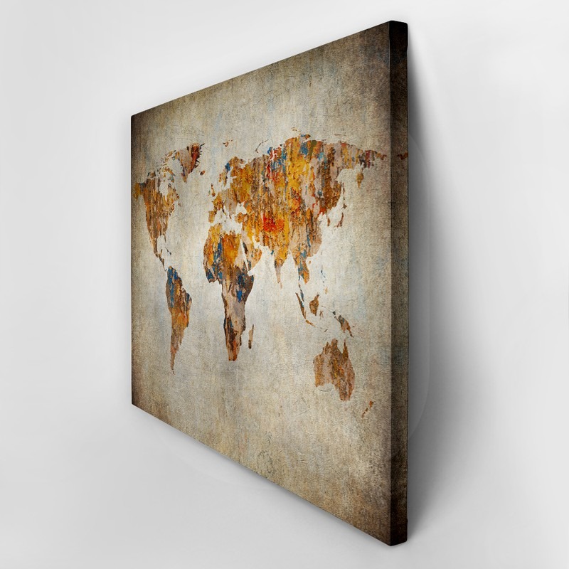 Πινακας σε καμβά GRUNGE MAP OF THE WORLD