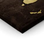 OUTLET Πίνακας σε καμβά GRUNGE METALLIC WORLD MAP 120cm x 80cm