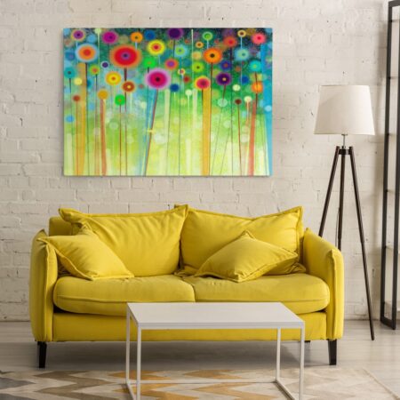 Πινακας σε καμβά HANDPAINTED ABSTRACT FLOWERS - Floral - Λουλουδια
