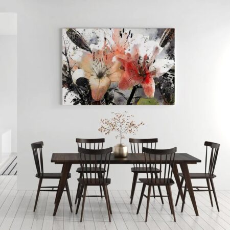 Πινακας σε καμβά LILIES MODERN ABSTRACT ART STYLE CUBISM - Κρινα