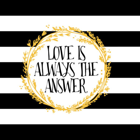 Πίνακας Τετράγωνος LOVE IS THE ANSWER - Αγαπη - Ερωτας Sticky 4