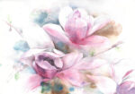 Πινακας σε καμβά MAGNOLIA FLOWER TREE WATERCOLOR PAINTING