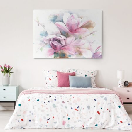 Πινακας σε καμβά MAGNOLIA FLOWER TREE WATERCOLOR PAINTING