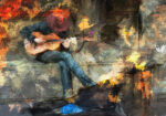 Πινακας σε καμβά MAN WITH GUITAR
