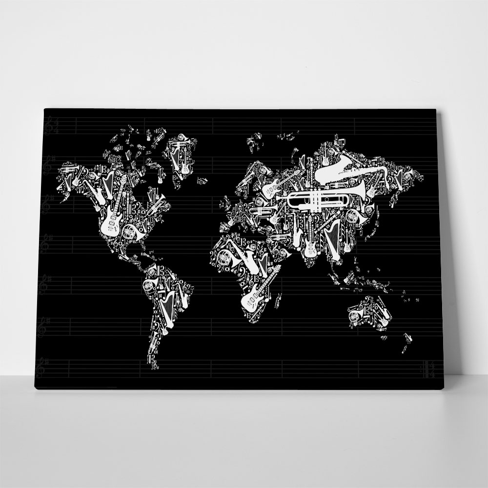 Πινακας σε καμβά MUSIC WORLD