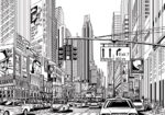 Πινακας σε καμβά NEW YORK SKETCH