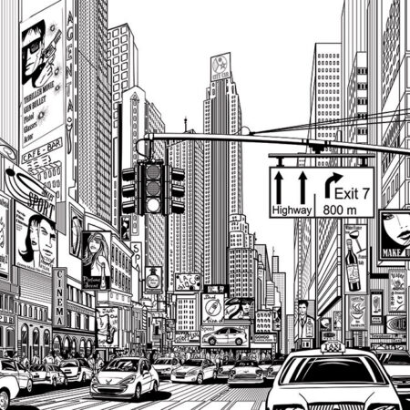 Πινακας σε καμβά NEW YORK SKETCH - Νεα Υορκη Sticky 6