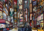 Πινακας σε καμβά NEW YORK STREET ILLUSTRATION