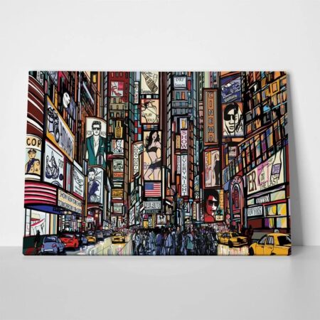 Πινακας σε καμβά NEW YORK STREET ILLUSTRATION - Νεα Υορκη Sticky 1