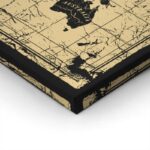 Πινακας σε καμβά OLD BLACK INK MAP