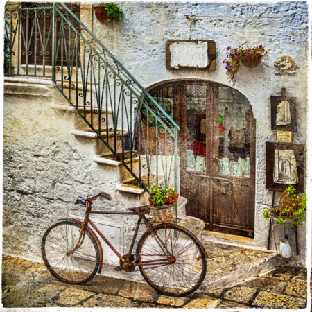 Πίνακας σε καμβά OLD STREETS OF ITALY - Ποδηλατα Sticky 4