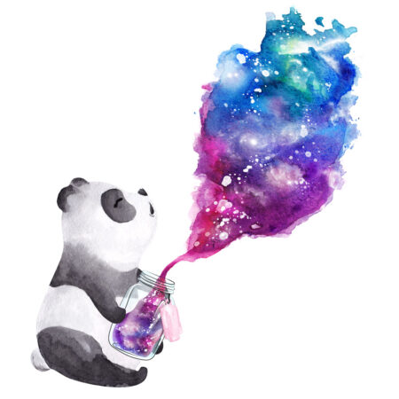 Τετράγωνος Πίνακας PANDA FAIRYDUST JAR - Παιδικοι και set Sticky 4