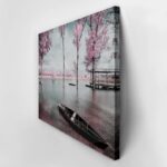 Πινακας σε καμβά PINK LAKE BOAT